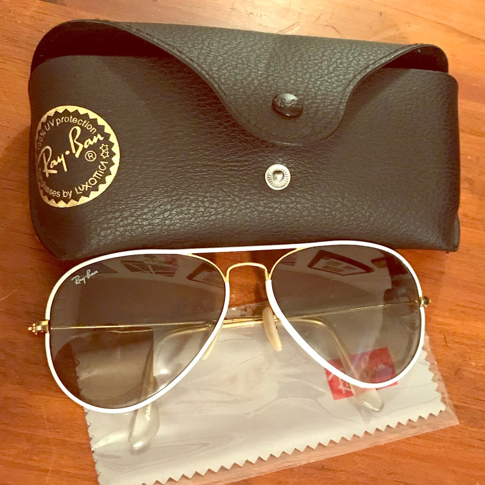 Ray Ban White Aviators
